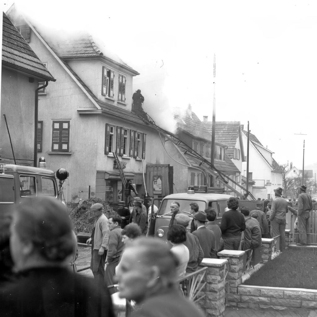 1965: Brand in der Hindenburgstraße (Quelle: Walter Brants)