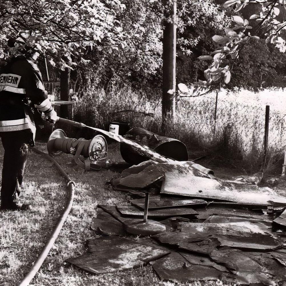 1991: Brand im Gewand Hölläcker (Quelle: Feuerwehr Mittelstadt)