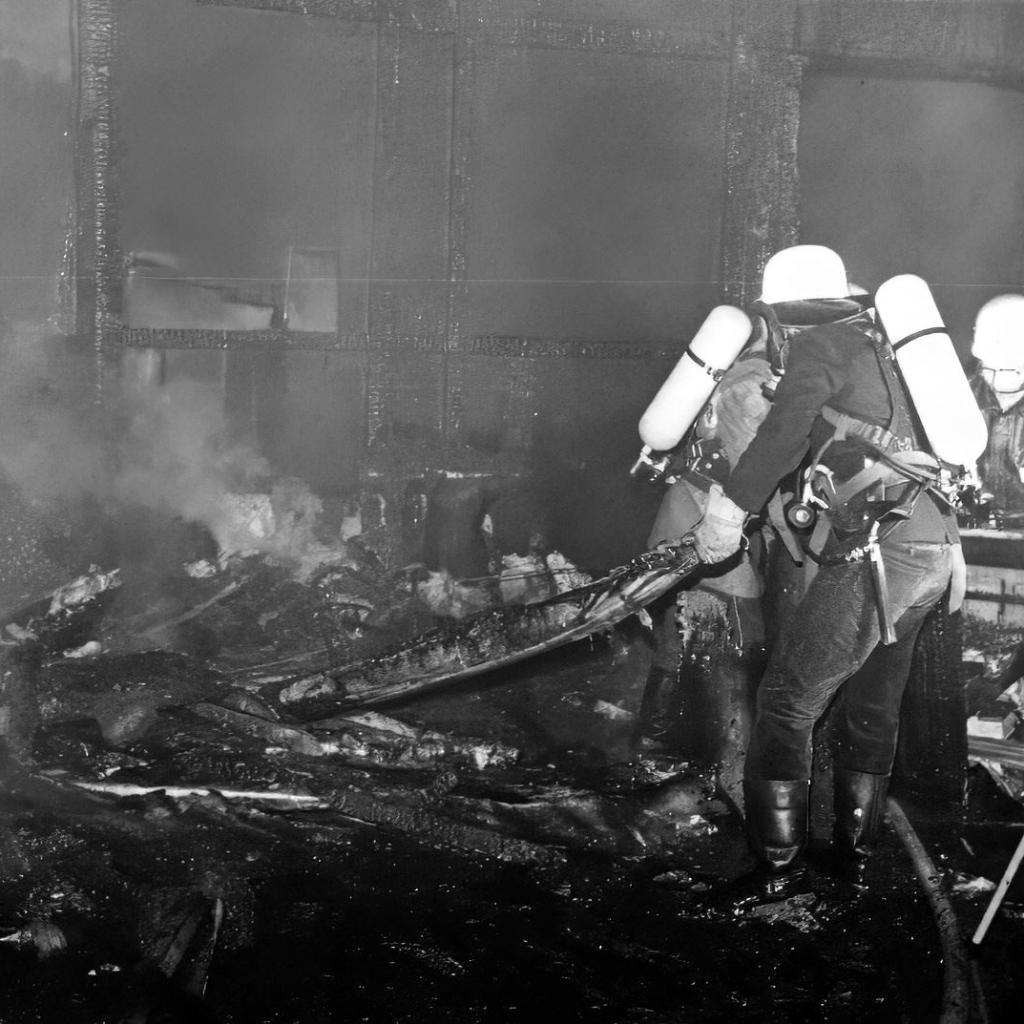 1982: Einsatz bei der Firma Beck im Industriegebiet Lachenhau im März 1982 (Quelle: Feuerwehr Mittelstadt)