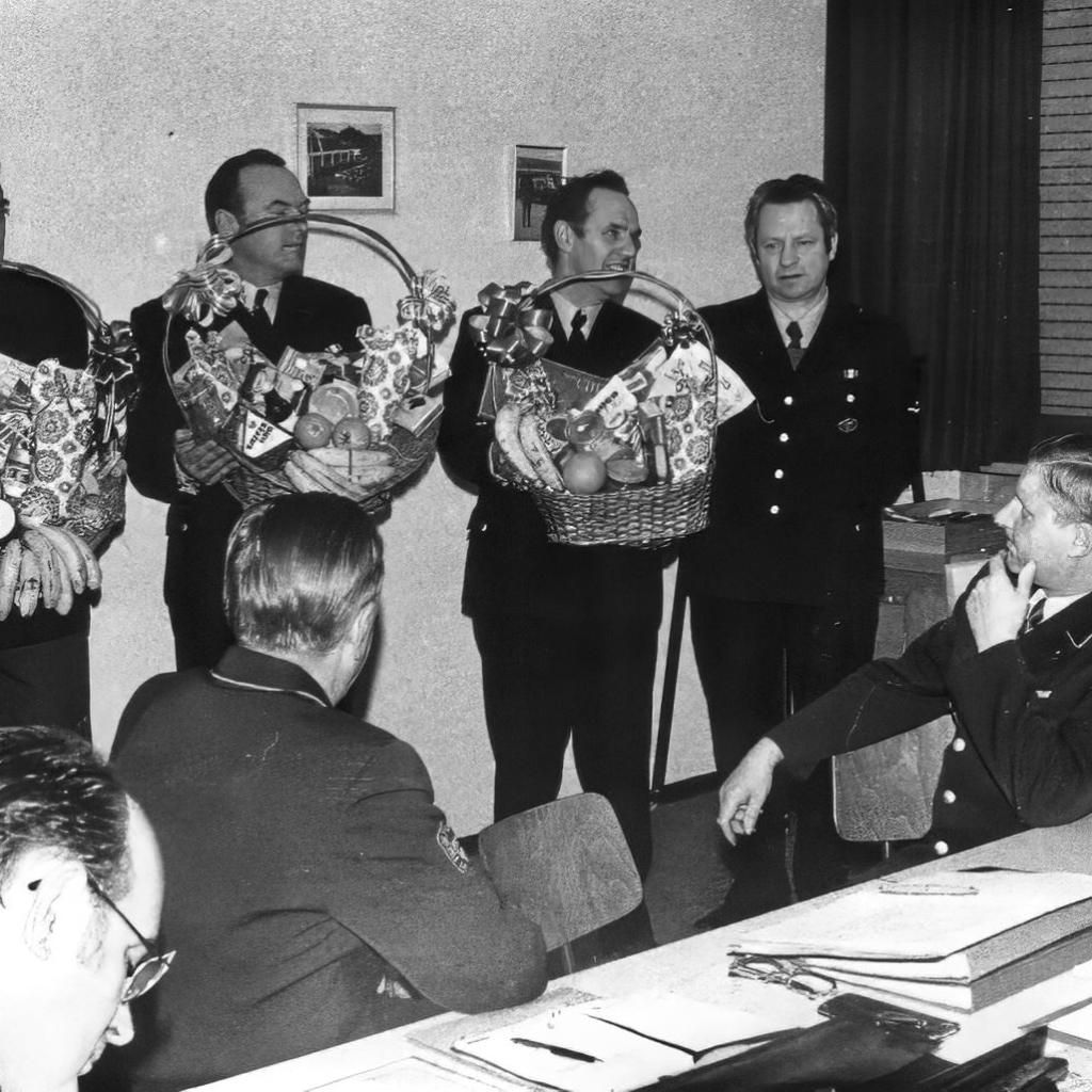 1977: Jahreshauptversammlung 1977 (Quelle: Feuerwehr Mittelstadt)