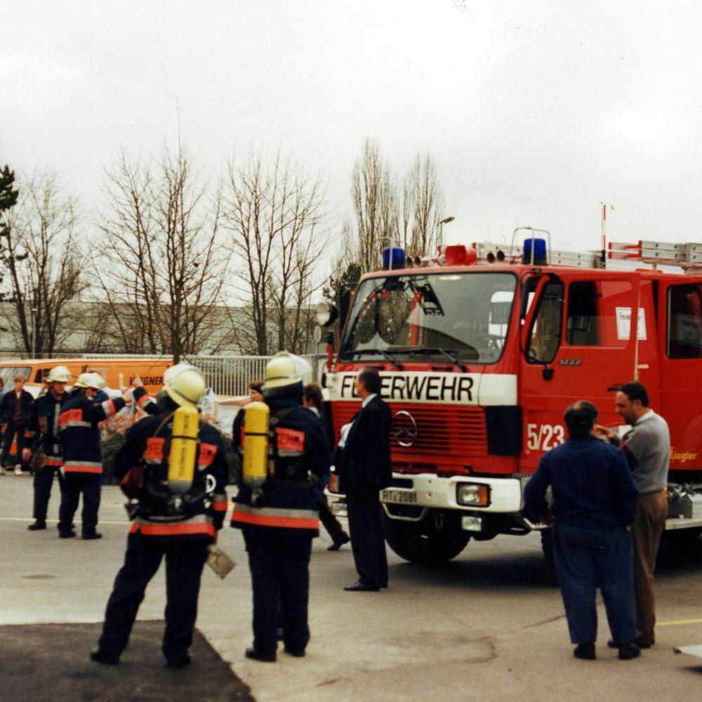 1992: Einsatzübung bei der Firma Still Wagner (Quelle: Feuerwehr Mittelstadt)