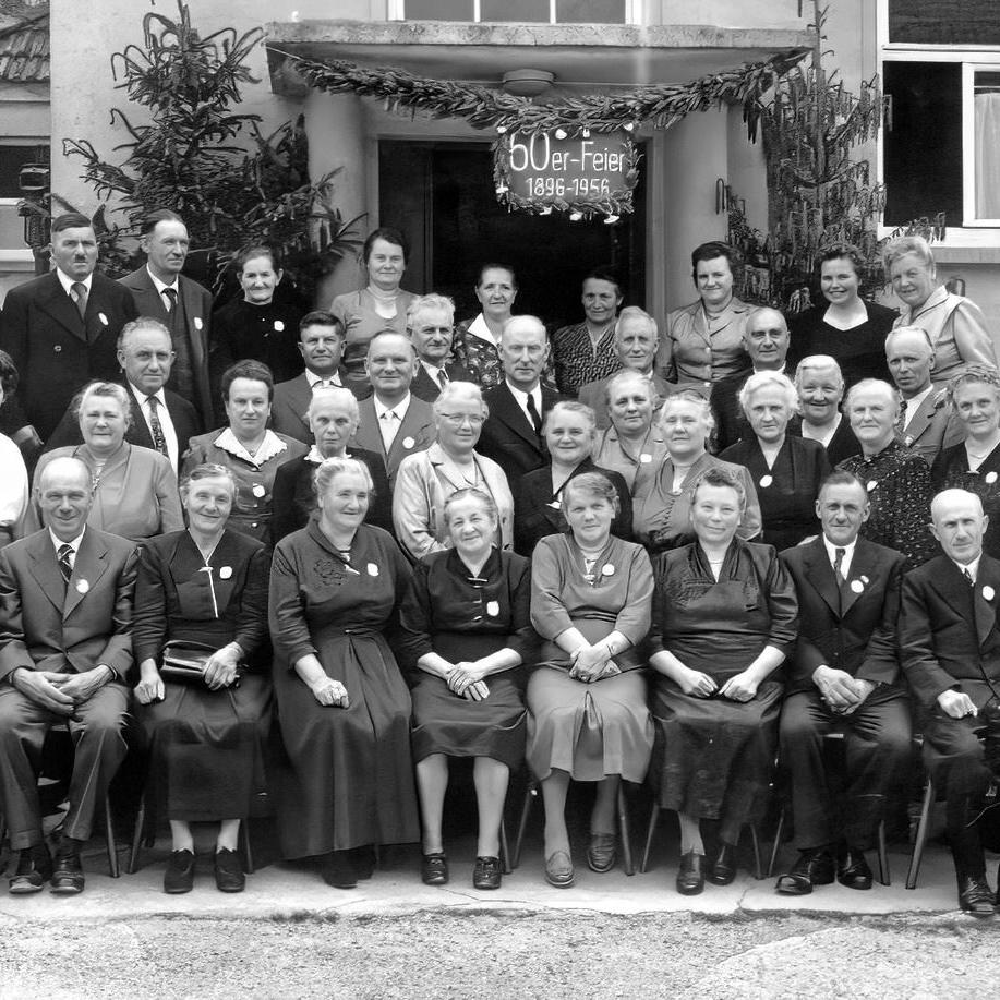 1956: Gruppenbild bei der 60iger Feier (Quelle: Berta Kimmerle)