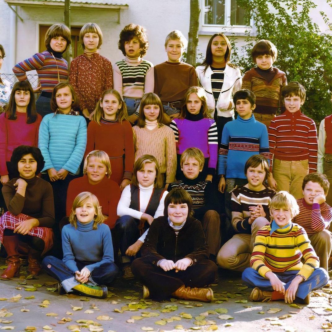 1979: 4te Klasse Grundschule - Jahrgang 1968 und 1969 mit der Lehrerin Frau Hüfler (Quelle: Monja Gottwald)