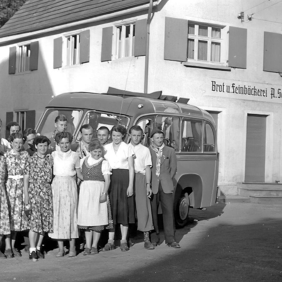 1952: Schuljahrgang 1929/30 - 2-tägiger Ausflug nach Pfronten zu den Königsschlössern (Quelle: Ernst Stückle)