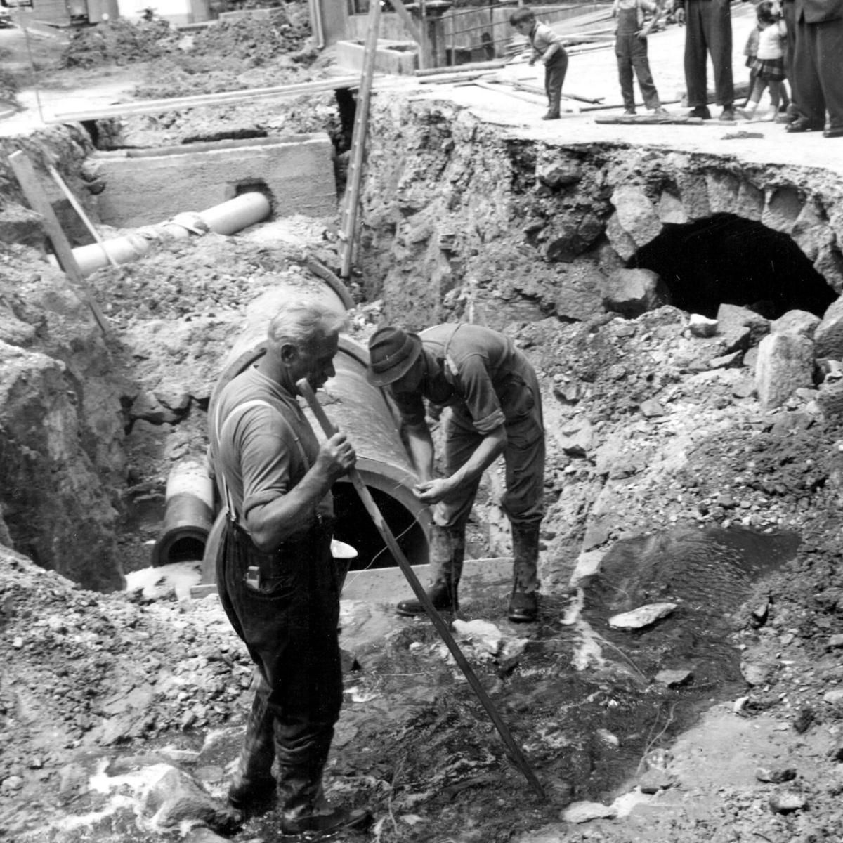 1963: Gewölbe entdeckt beim Wasserleitung legen (Quelle: Walter Brants)