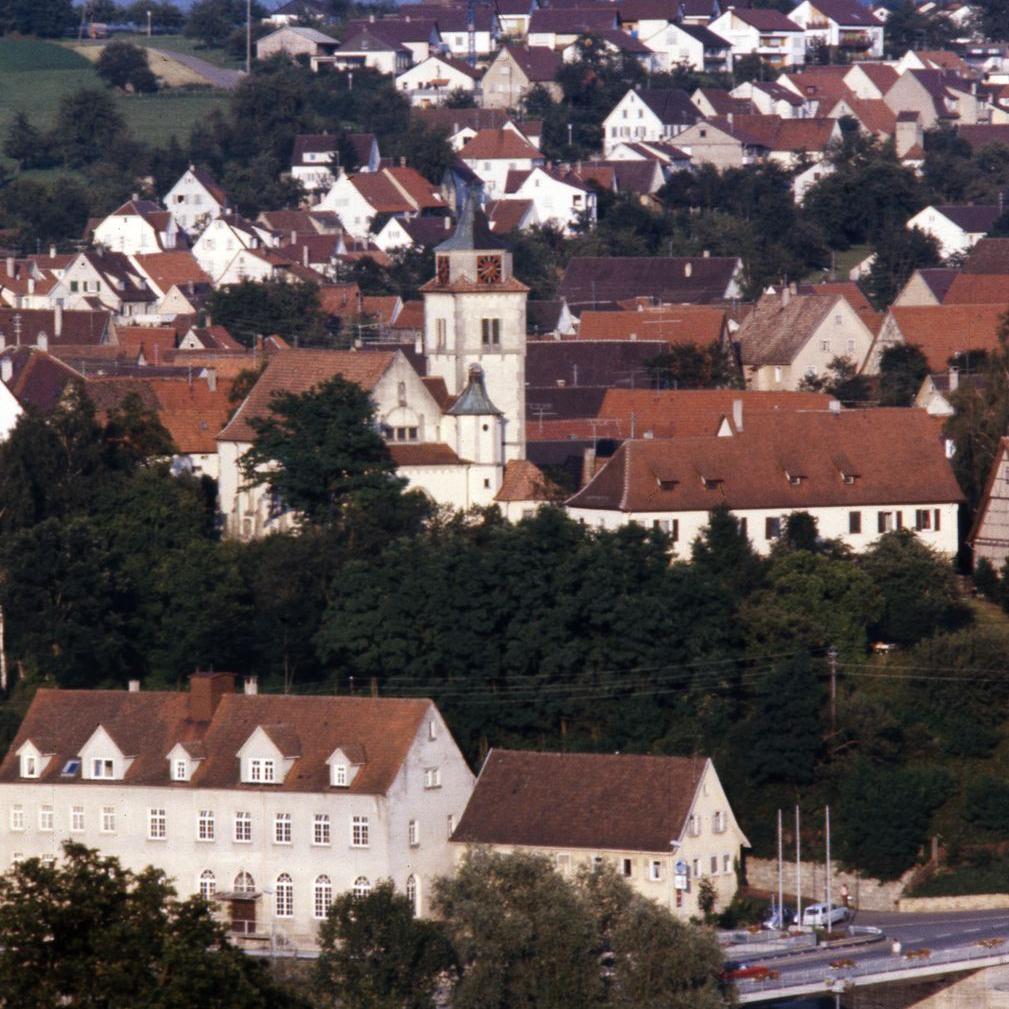 1975: Blick von der Pliezburg auf Mittelstadt (Quelle: Helmuth Mühleisen)