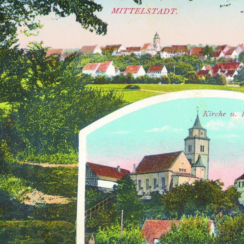 1941: Kirche mit Pfarrhaus (Quelle: Ruth Müllerschön)