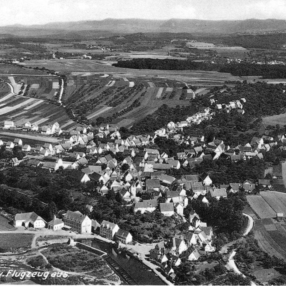1930: Luftbild (Quelle: Lore und Erich Bader)