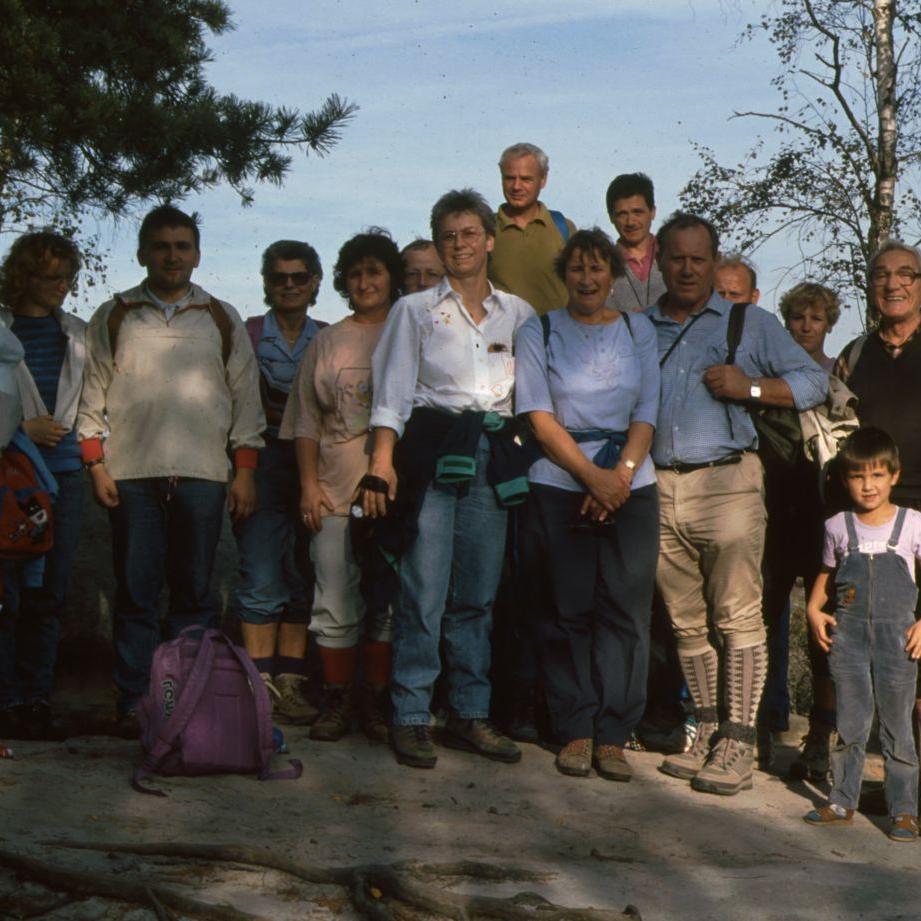 1991: Albverein - Treffen mit den Wanderfreunden aus Pirna am Rauenstein (Quelle: Albverein)