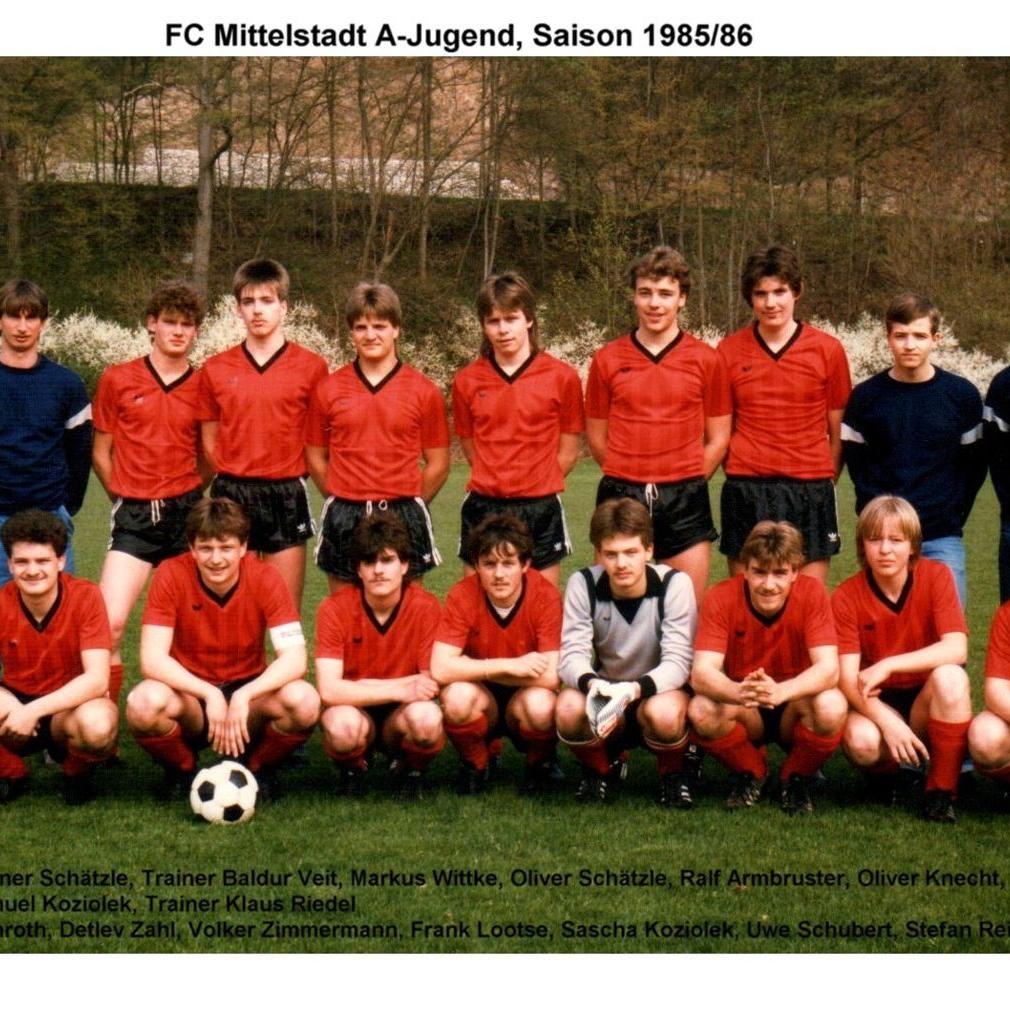 1986: A-Jugend des FC Mittelstadt 1985 - 1986 (Quelle: Bernd Bader)