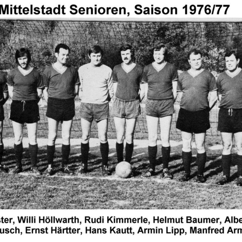 1977: FC Mittelstadt - Mannschaft der alten Herren 1976 - 1977 (Quelle: Bernd Bader)