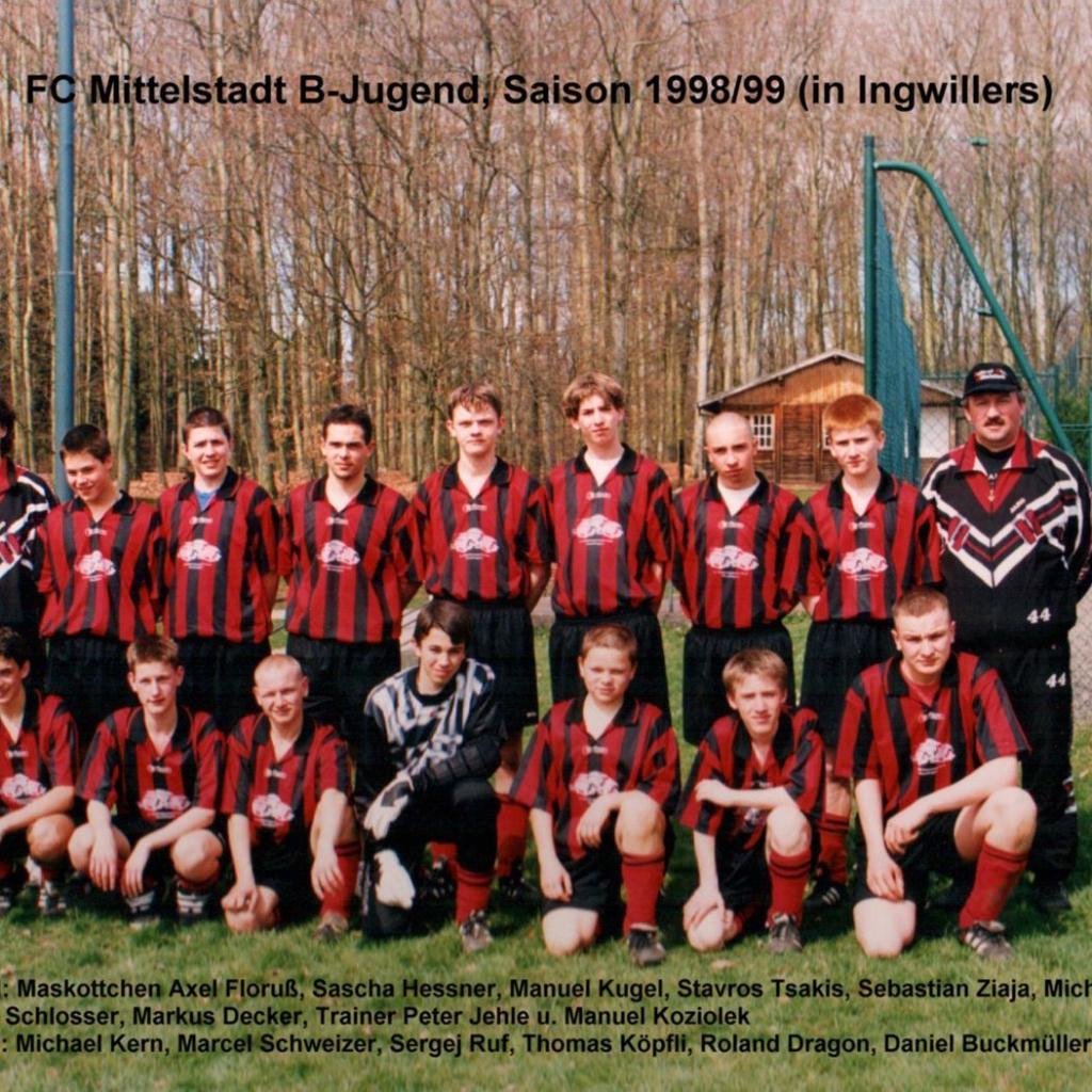 1999: B-Jugend des FC Mittelstadt 1998 - 1999 (Quelle: Bernd Bader)