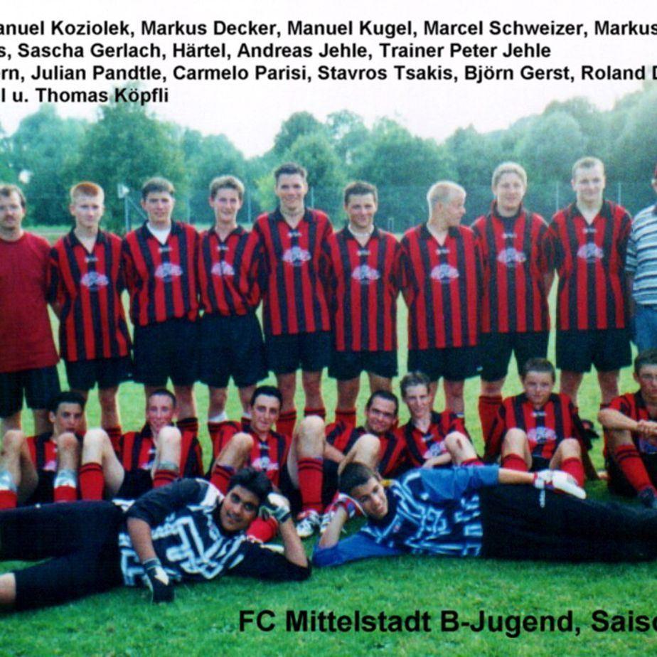 2000: B-Jugend des FC Mittelstadt 1999 - 2000 (Quelle: Bernd Bader)
