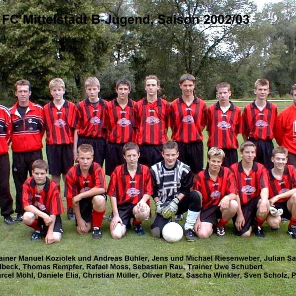 2003: B-Jugend des FC Mittelstadt 2002 - 2003 (Quelle: Bernd Bader)