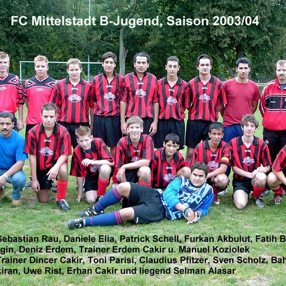 2004: B-Jugend des FC Mittelstadt 2003 - 2004 (Quelle: Bernd Bader)