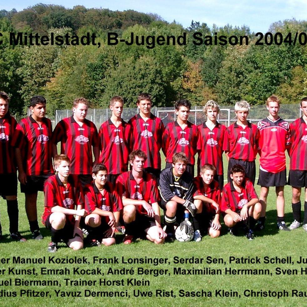 2005: B-Jugend des FC Mittelstadt 2004 - 2005 (Quelle: Bernd Bader)