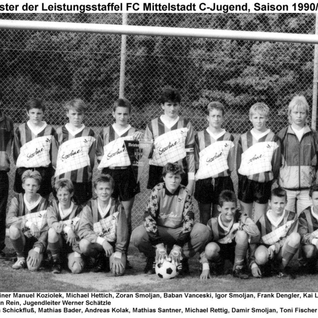 1991: C-Jugend des FC Mittelstadt 1990 - 1991 (Quelle: Bernd Bader)