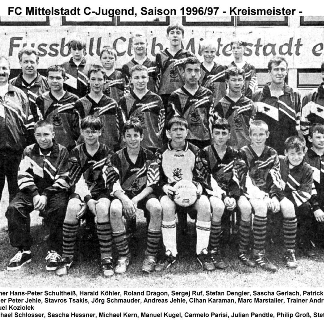 1996: C-Jugend des FC Mittelstadt 1996 (Quelle: Bernd Bader)