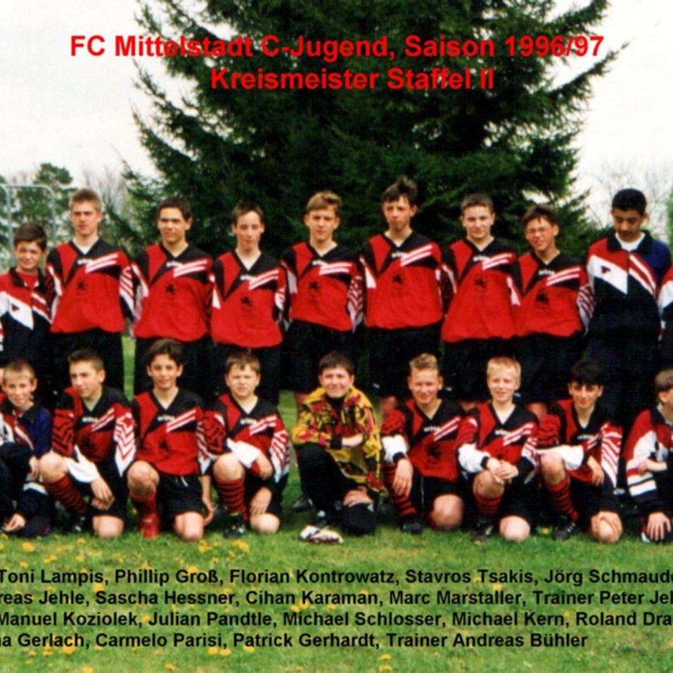 1997: C-Jugend des FC Mittelstadt 1996 - 1997 (Quelle: Bernd Bader)