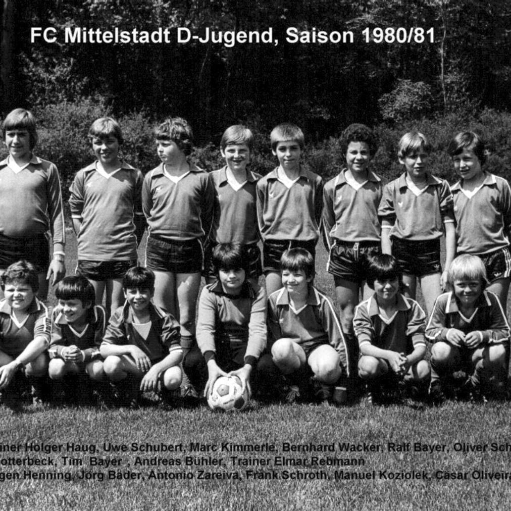 1981: D-Jugend des FC Mittelstadt 1980 - 1981 (Quelle: Bernd Bader)