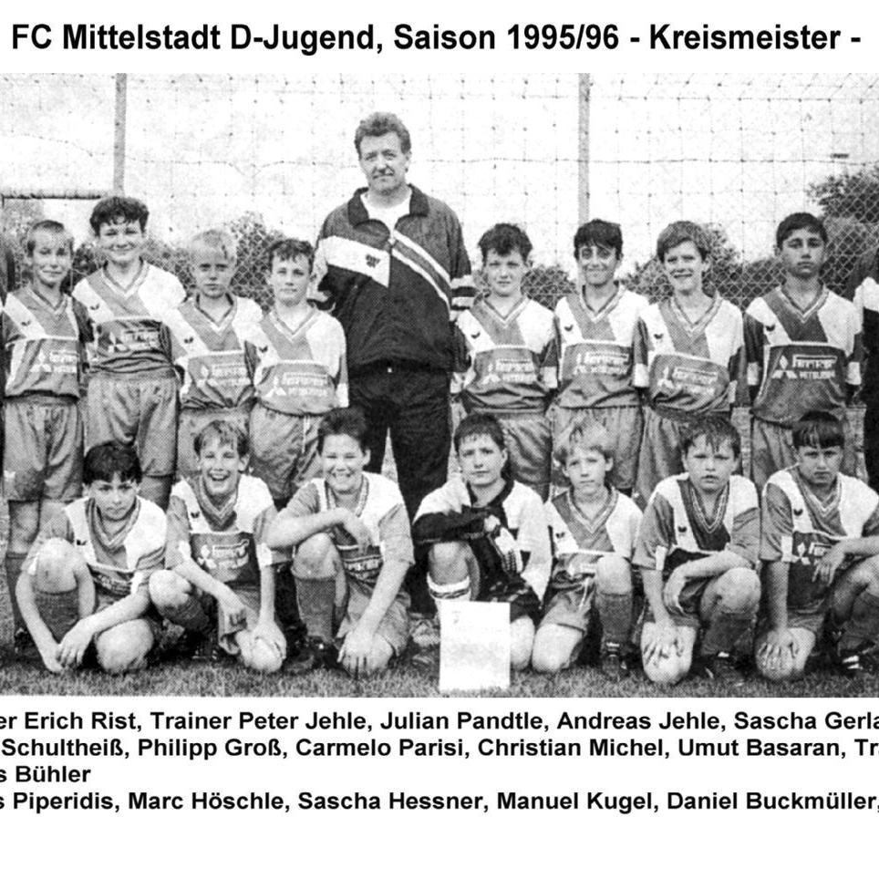 1996: D-Jugend des FC Mittelstadt 1995 - 1996 (Quelle: Bernd Bader)