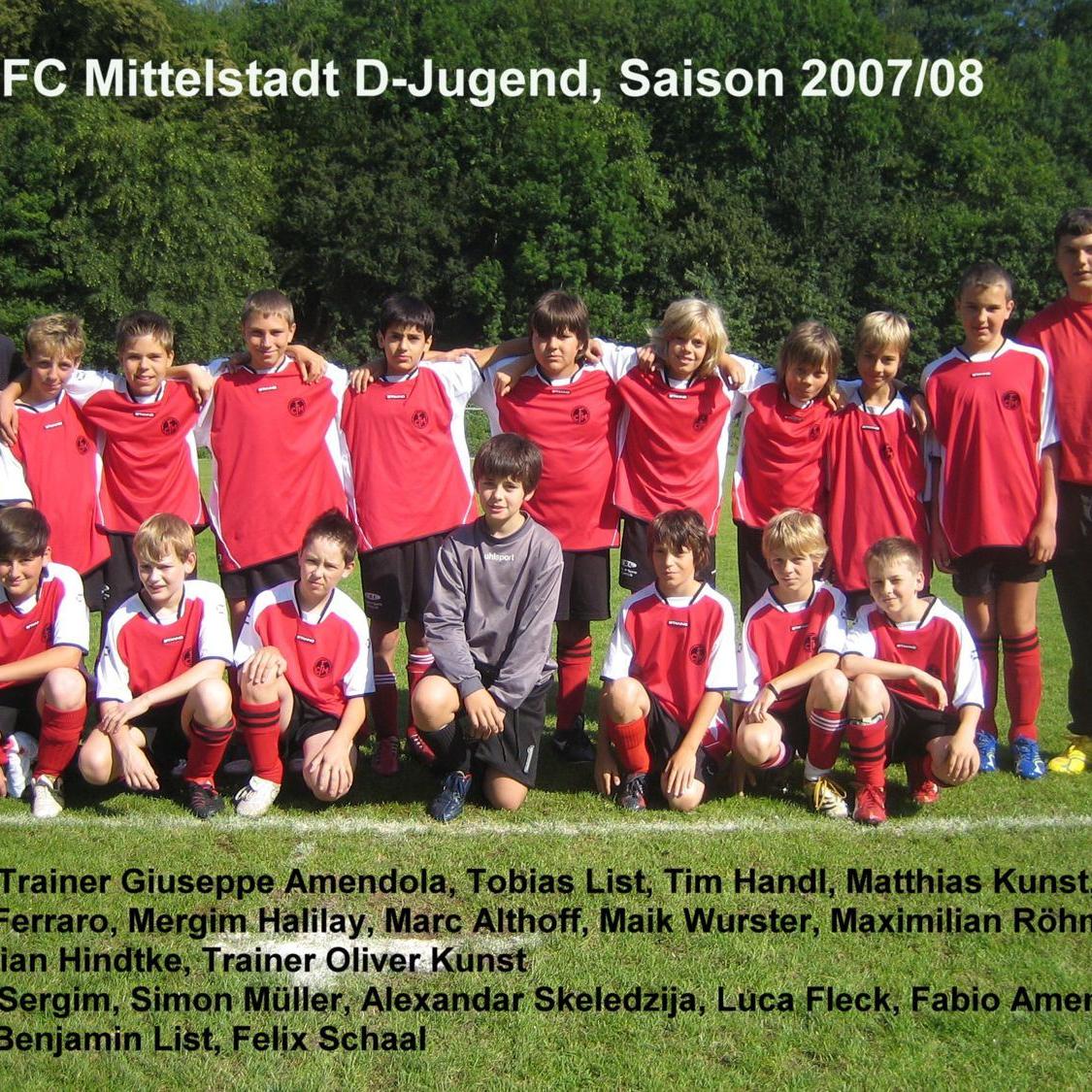 2008: D-Jugend des FC Mittelstadt 2007 - 2008 (Quelle: Bernd Bader)