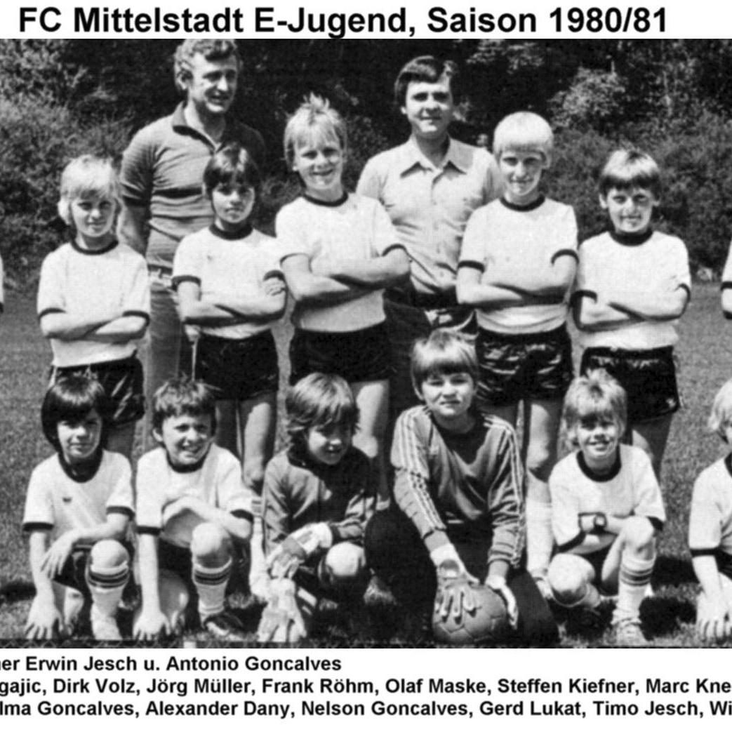 1981: E-Jugend des FC Mittelstadt 1980 - 1981 (Quelle: Bernd Bader)