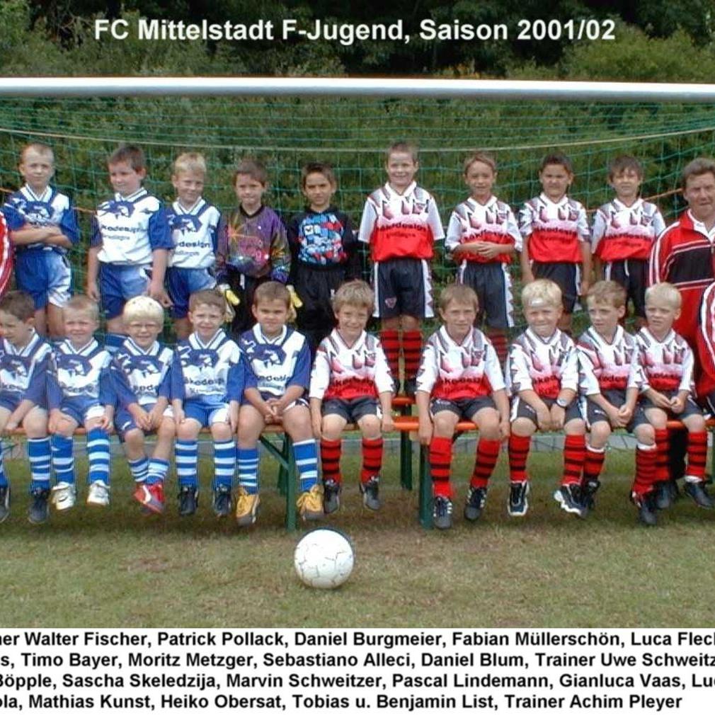 2002: F-Jugend des FC Mittelstadt 2001 - 2002 (Quelle: Bernd Bader)