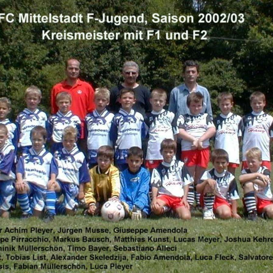 2003: F-Jugend des FC Mittelstadt 2002 - 2003 (Quelle: Bernd Bader)