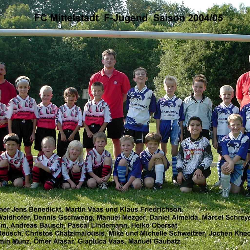 2005: F-Jugend des FC Mittelstadt 2004 - 2005 (Quelle: Bernd Bader)