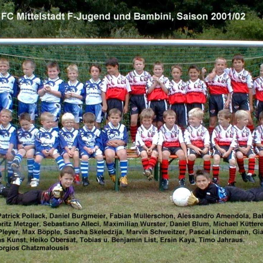 2002: G-Jugend Bambini des FC Mittelstadt 2001 - 2002 (Quelle: Bernd Bader)