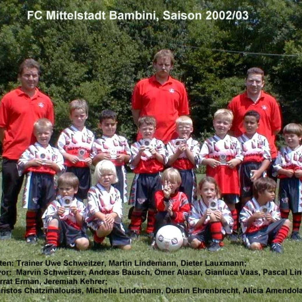 2003: G-Jugend Bambini des FC Mittelstadt 2002 - 2003 (Quelle: Bernd Bader)