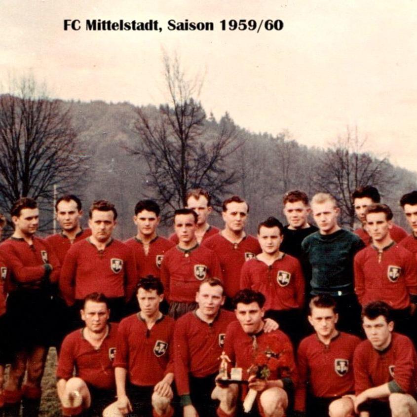 1960: 1. Mannschaft des FC Mittelstadt 1959 - 1960 (Quelle: Bernd Bader)