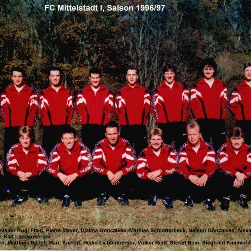 1997: 1. Mannschaft des FC Mittelstadt 1996 - 1997 (Quelle: Bernd Bader)