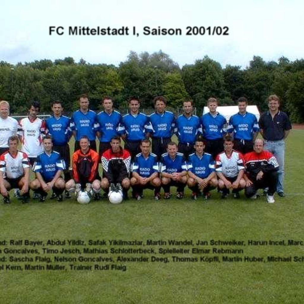 2002: 1. Mannschaft des FC Mittelstadt 2001 - 2002 (Quelle: Bernd Bader)