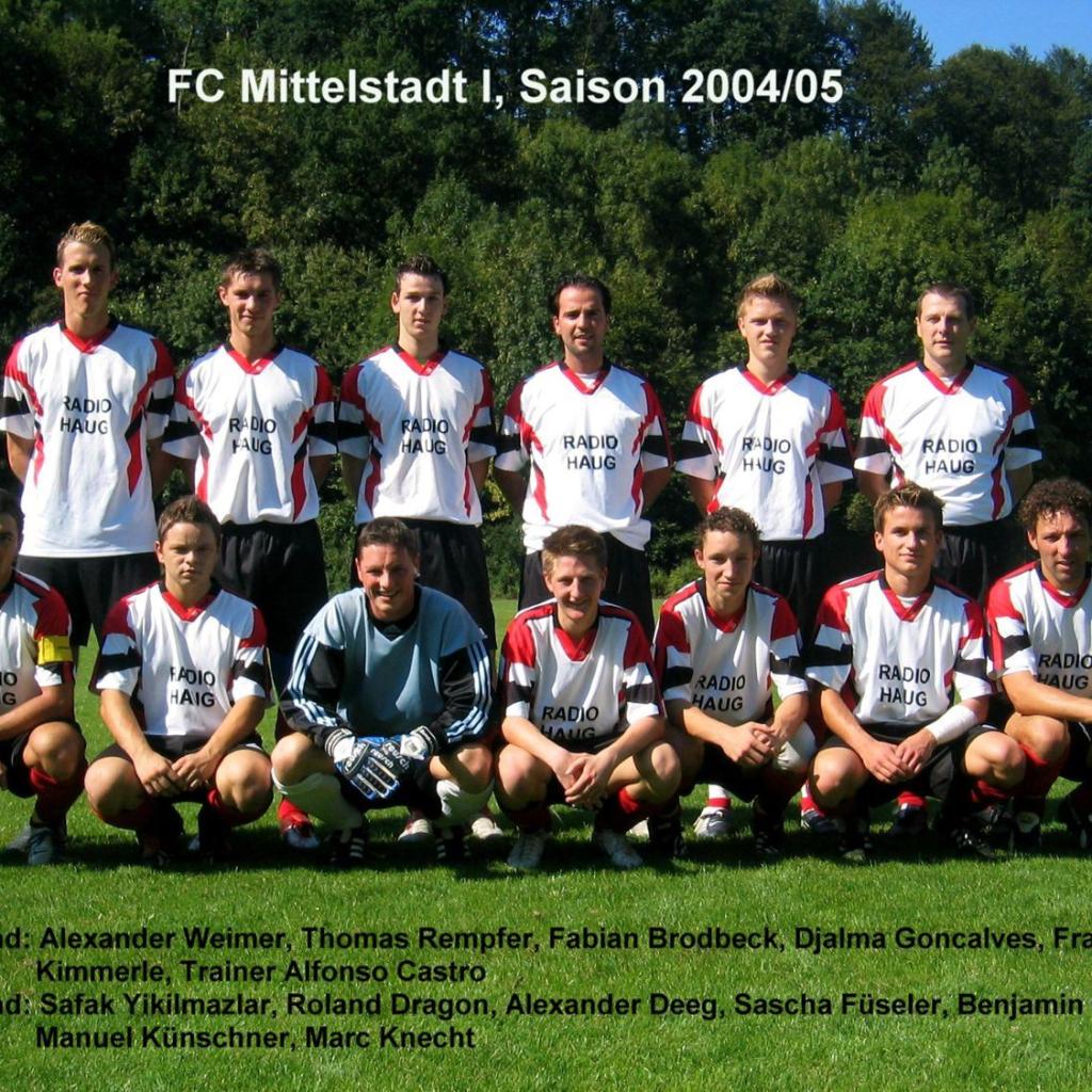 2005: 1. Mannschaft des FC Mittelstadt 2004 - 2005 (Quelle: Bernd Bader)