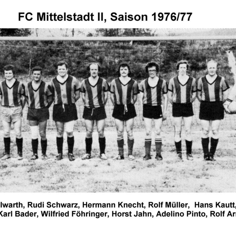 1977: 2. Mannschaft des FC Mittelstadt 1976 - 1977 (Quelle: Bernd Bader)