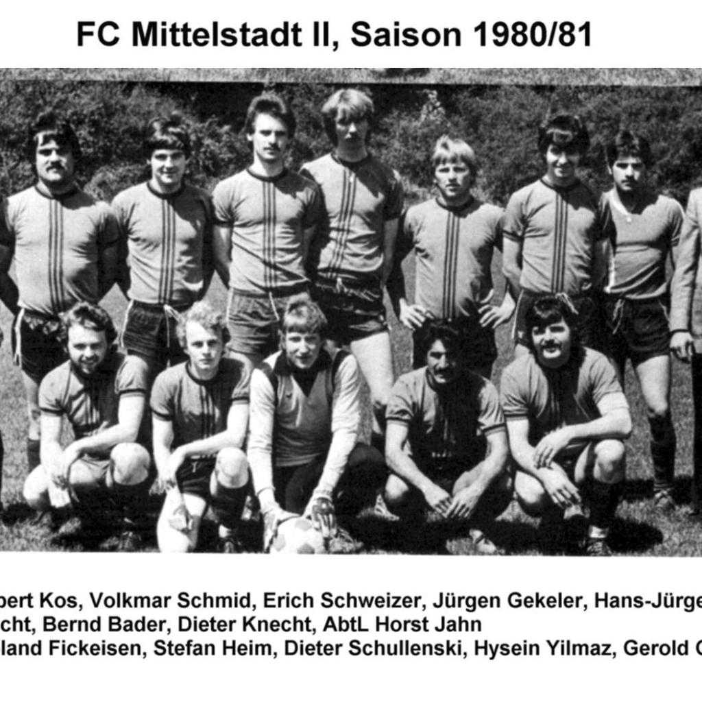 1981: 2. Mannschaft des FC Mittelstadt 1980 - 1981 (Quelle: Bernd Bader)