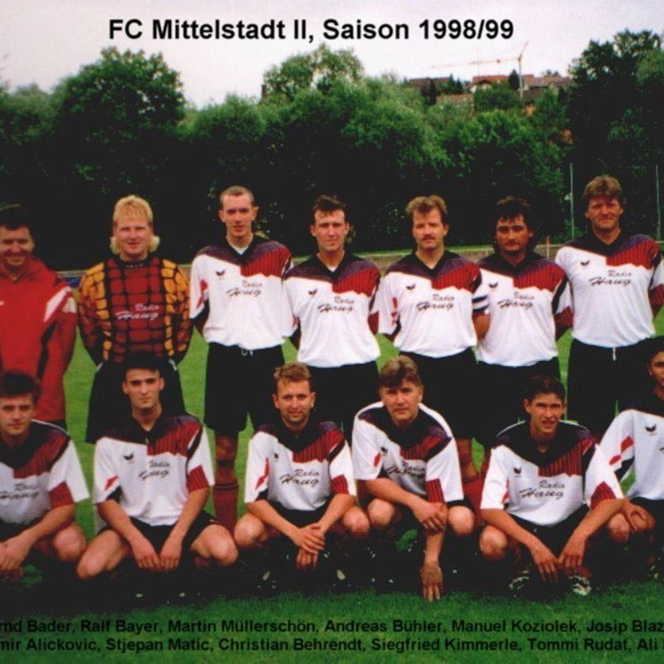 1999: 2. Mannschaft des FC Mittelstadt 1998 - 1999 (Quelle: Bernd Bader)