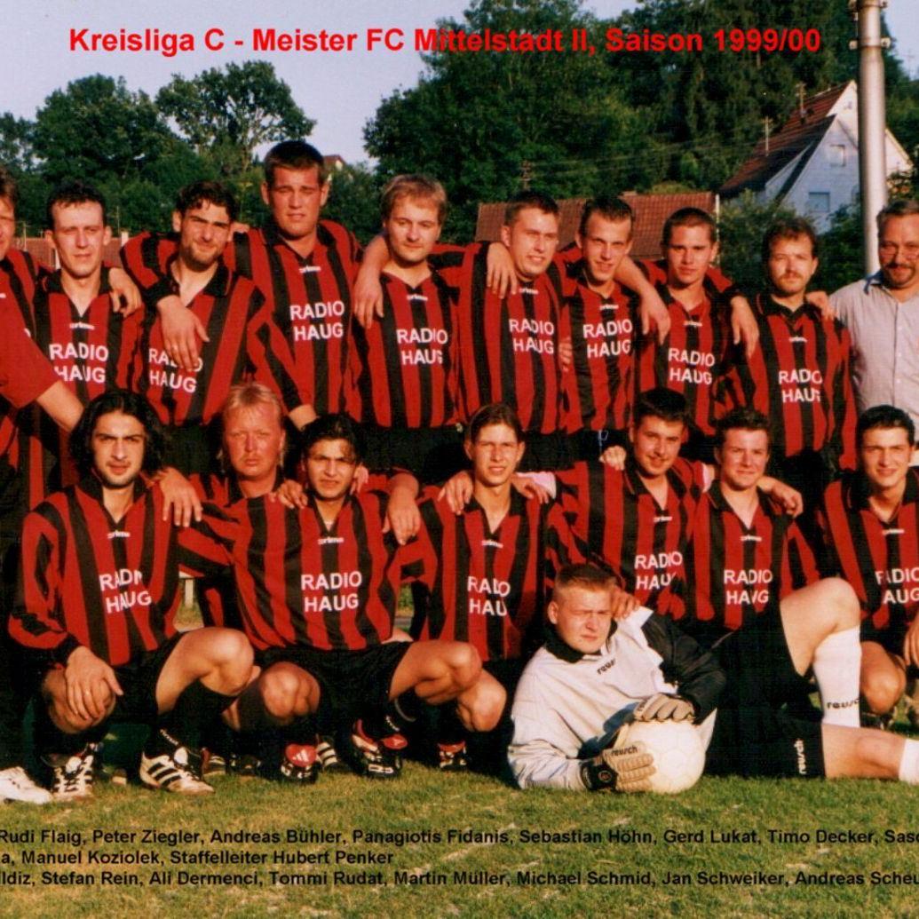 2000: 2. Mannschaft des FC Mittelstadt 1999 - 2000 (Quelle: Bernd Bader)