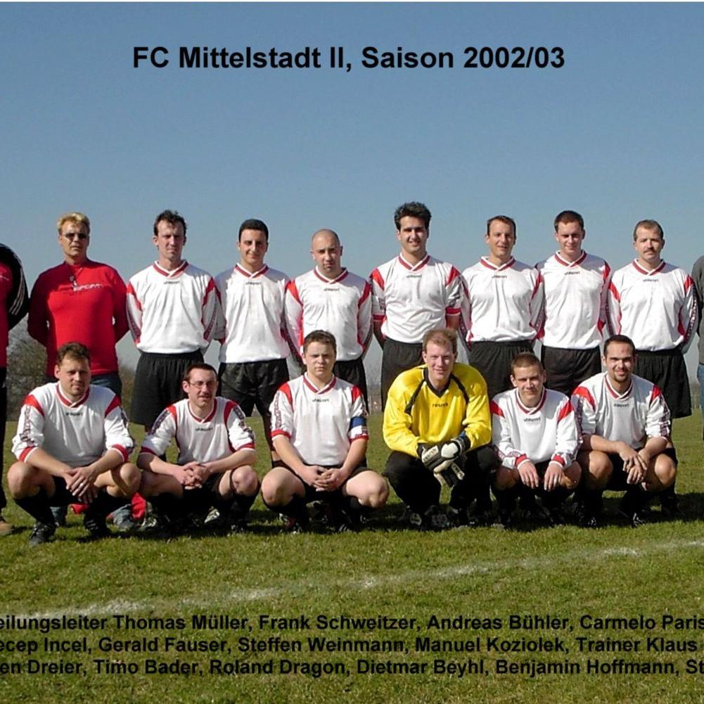 2003: 2. Mannschaft des FC Mittelstadt 2002 - 2003 (Quelle: Bernd Bader)