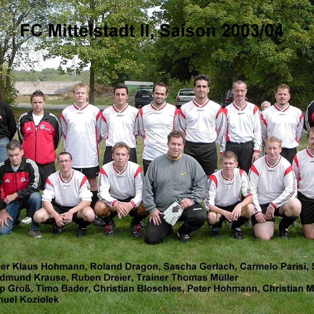 2004: 2. Mannschaft des FC Mittelstadt 2003- 2004 (Quelle: Bernd Bader)