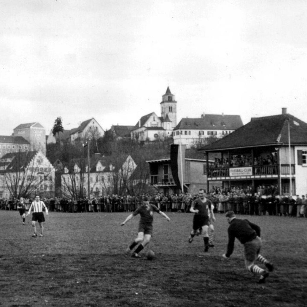1957: Clubhaus am Sportplatz (Quelle: Bernd Bader)